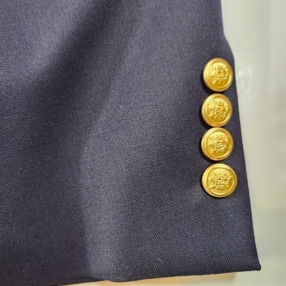 SADDLEBRED 40R Navy Blue Wool Blend Gold Button Blazer Sport Coat Suit Jacket - Picture 5 of 11
